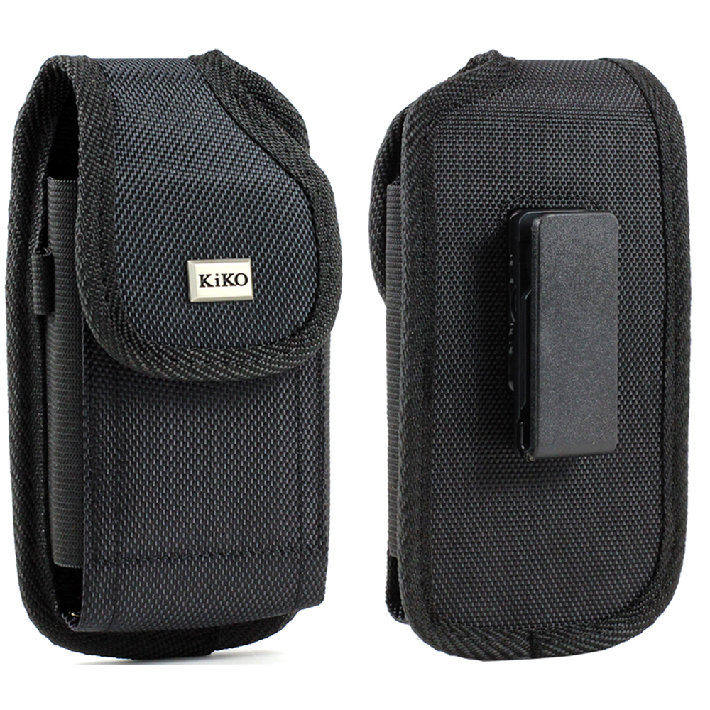 360 Rotating Extendable Vertical Vinyl Belt Clip POUCH Large 21 (Black)